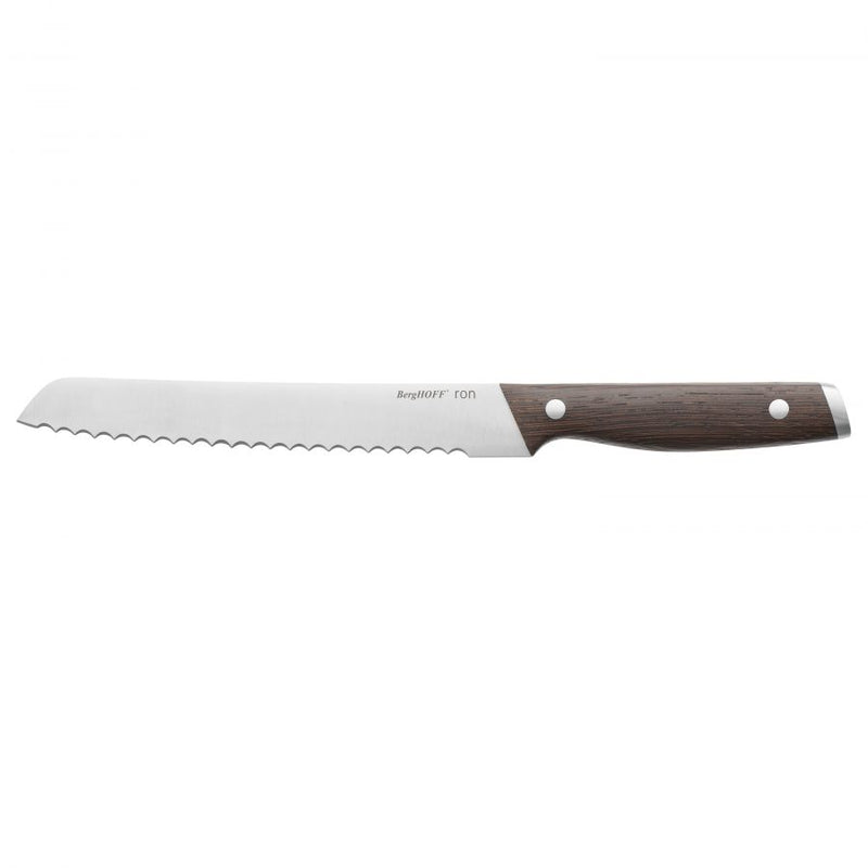 Couteau à pain avec manche en bois foncé 20 cm