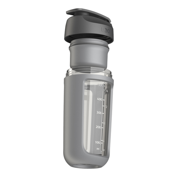 LEO Shaker fles met geïntegreerd poedercompartiment 0,50L